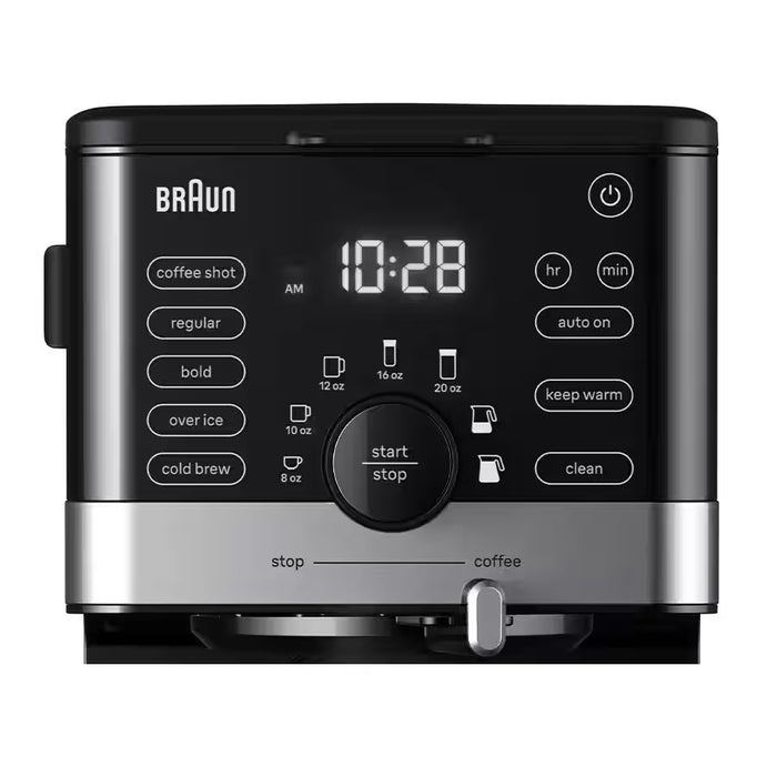 Cafetière filtre 1 tasses, programmable, acier inoxydable, OptiBrew Pro, Braun