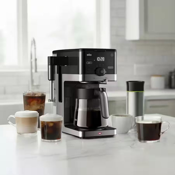 Cafetière filtre 1 tasses, programmable, acier inoxydable, OptiBrew Pro, Braun