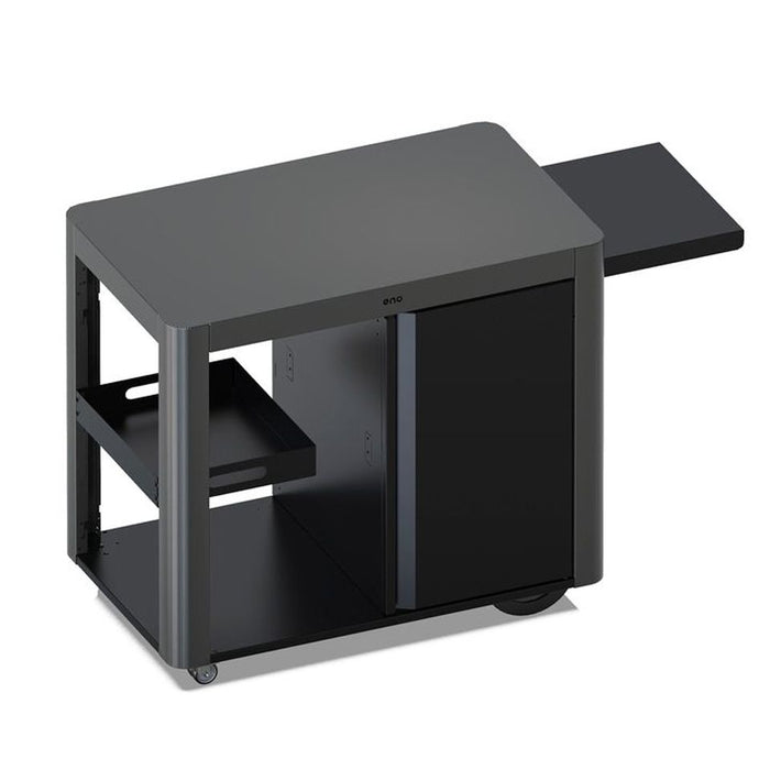 Chariot avec porte pour plancha, gris cargo, acier galvanisé, ENO Achille