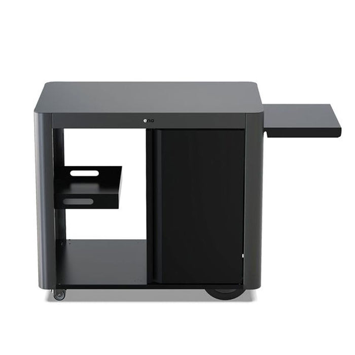 Chariot avec porte pour plancha, gris cargo, acier galvanisé, ENO Achille