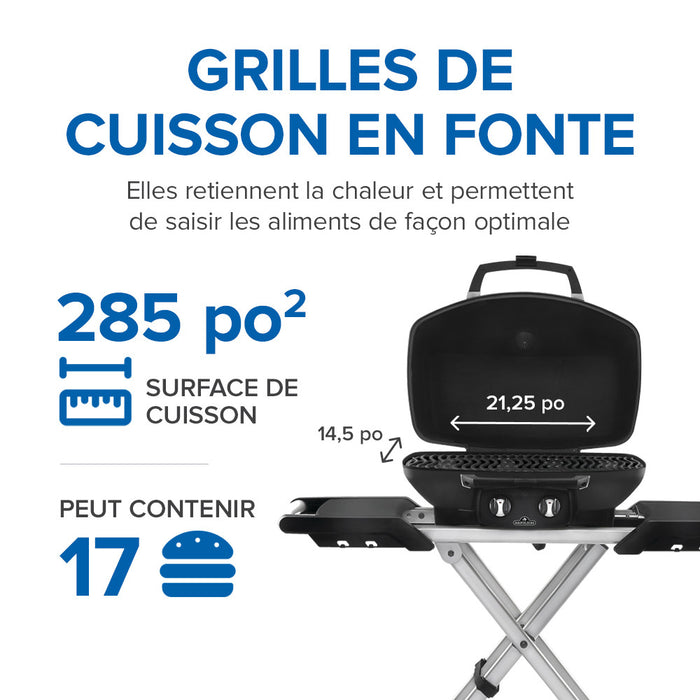 BBQ portatif, noir, Napoléon TravelQ Pro 285X (avec socle ciseaux)