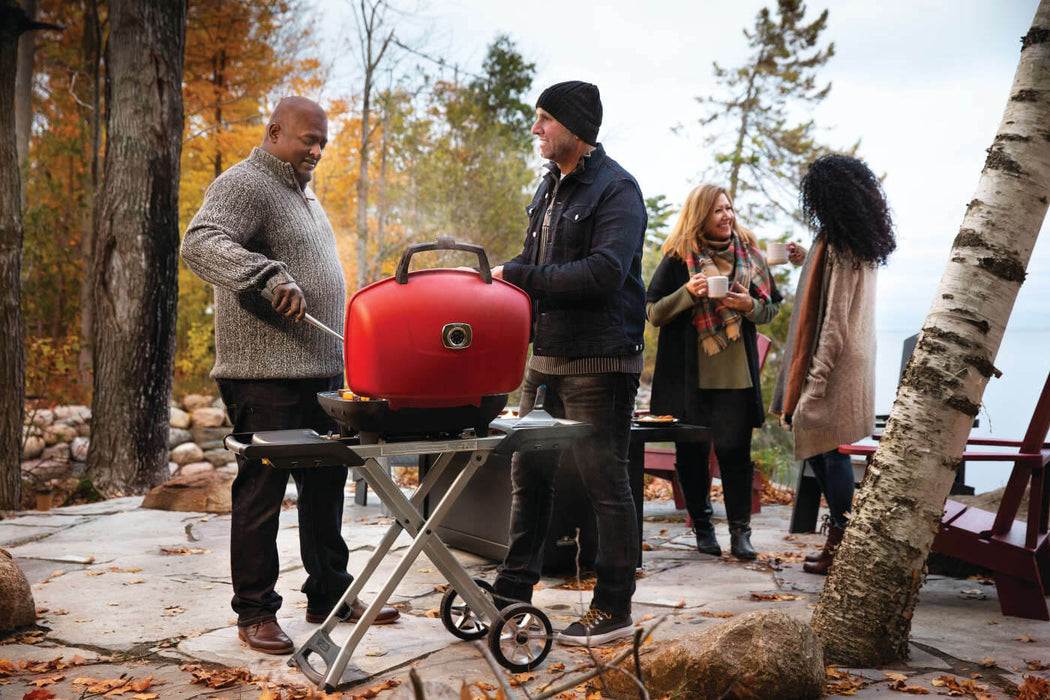 BBQ portatif, rouge, avec pattes ciseau, Napoléon TravelQ 285X