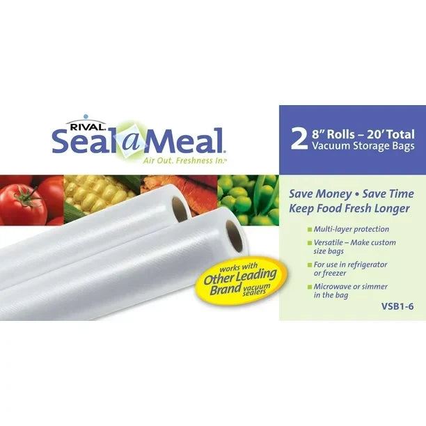 Paquet de deux rouleaux de sacs pour scelleuse sous-vide 11 po x 18 pi
