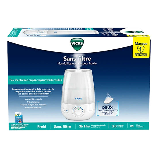Humidificateur ultrasonique à vapeur froide, blanc, Vicks