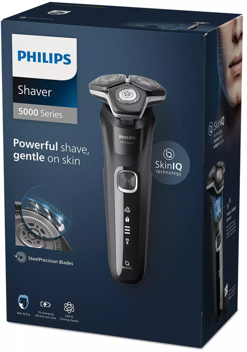 Rasoir rechargeable pour homme, noir, sec et humide, Philips Series 5000