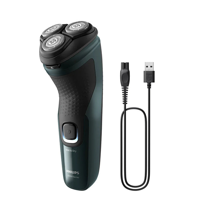 Rasoir rechargeable pour homme, vert, sec et humide, Philips 3000X