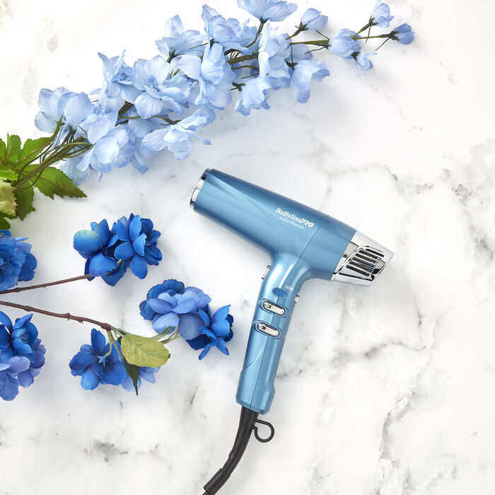 Séchoir à cheveux, ionique, bleu, Babyliss Pro Nano Titanium