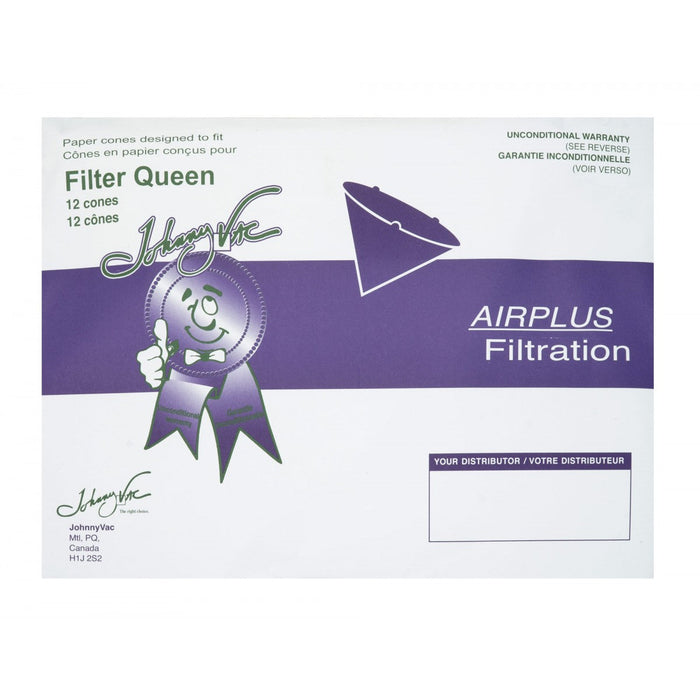 Sacs de papier en forme de cône pour aspirateur Filter Queen (paquet de 12)