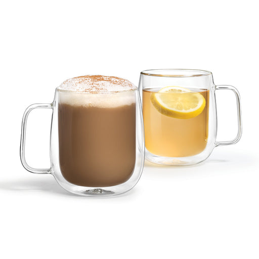 De'Longhi DLSC302 Coffret cadeau comprenant 2 verres à expresso, 2  cappuccino, 2 verres à latte thermiques double paroi : : Maison
