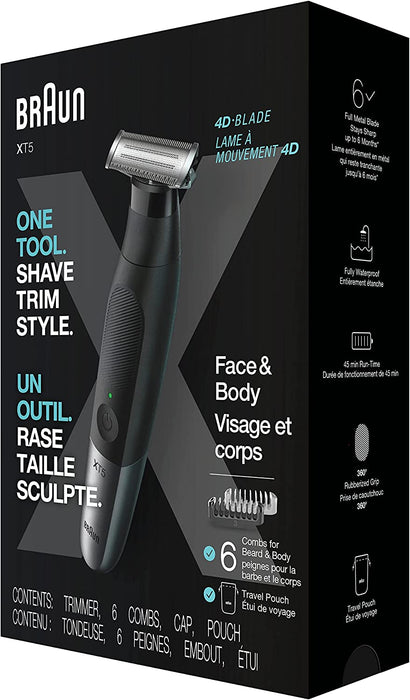 Ensemble de tondeuse hybride pour barbe et visage, pour hommes, Braun Series XT5 (XT5200)