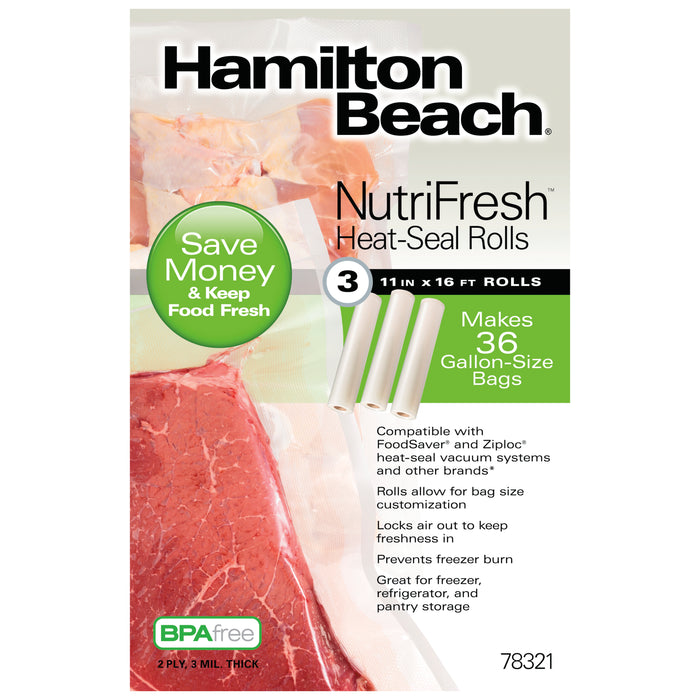Sac NutriFresh pour scelleuse 11 po x 16 pi, Hamilton Beach (paquet de 3)