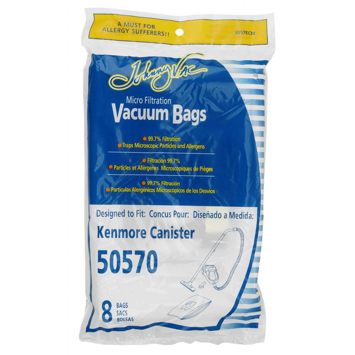 Sacs microfiltre, type I, pour aspirateur Kenmore 50570 (paquet de 8)