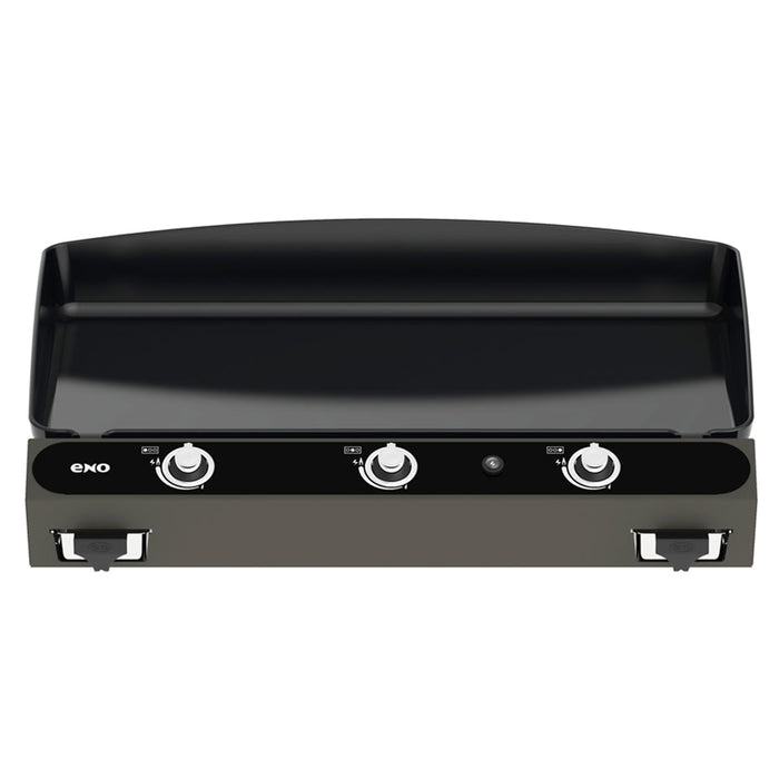 Plancha 3 feux Bergerac, fonte émaillée, gris cargo, ENO