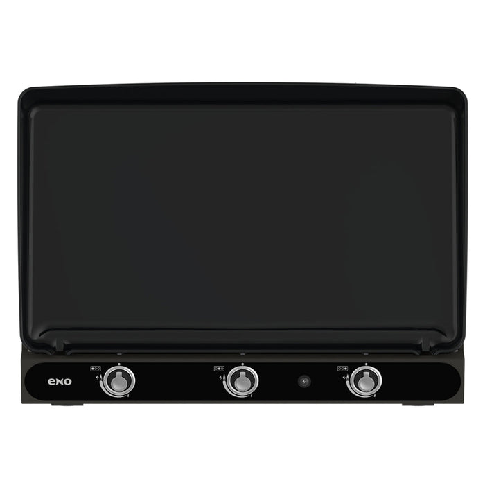 Plancha 3 feux Bergerac, fonte émaillée, gris cargo, ENO