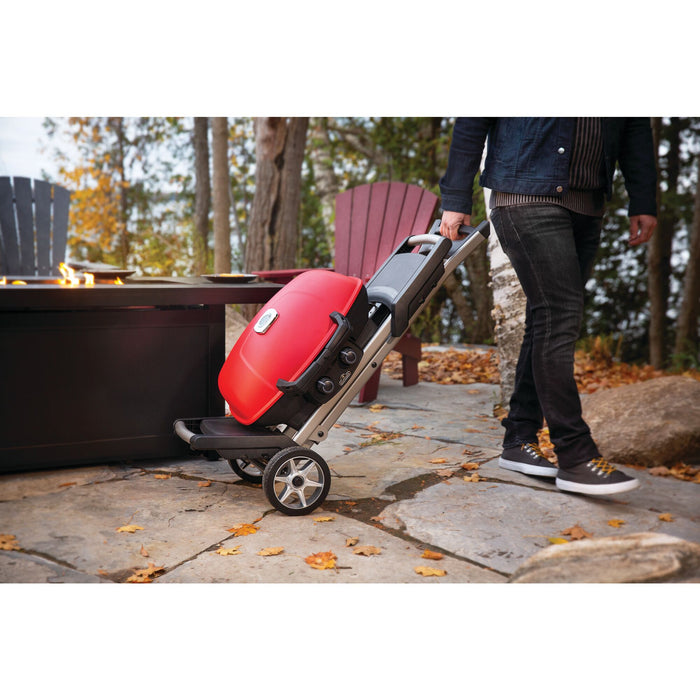 BBQ portatif, rouge, avec pattes ciseau, Napoléon TravelQ 285X